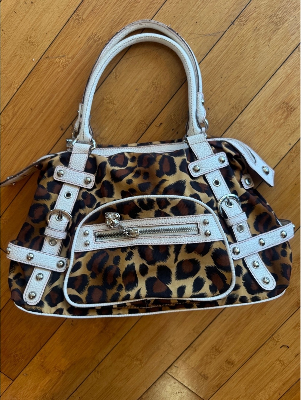 Kathy Van Zeeland Animal Print Satchel Purse Handbag Charms Y2K Aesthetic